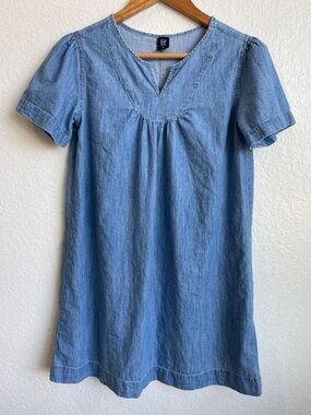 GAP Light Blue Denim Short Sleeve Shift Dress • XL (Girl)